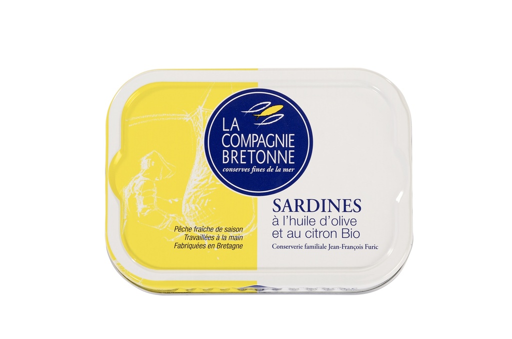 Sardines à l’huile d’olive et au citron bio 115g