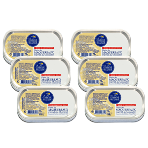 Lot de 6 Filets de Maquereaux marinés au Muscadet à teneur réduite en sodium