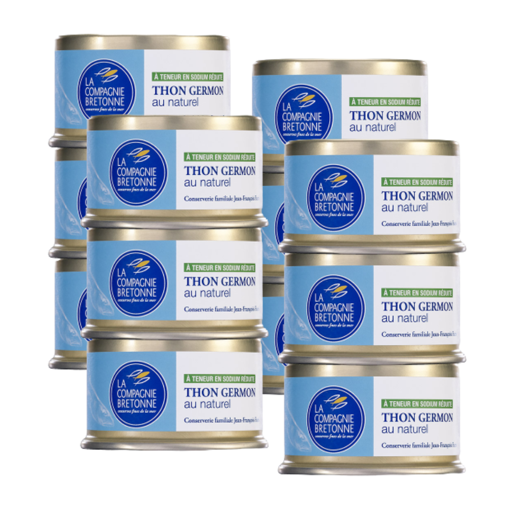 Lot de 12 Thon blanc Germon au naturel à teneur réduite en sodium