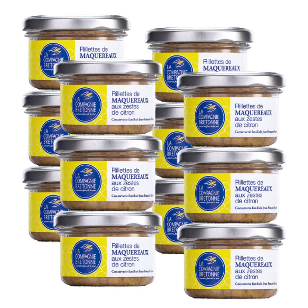 Lot de 12 Rillettes de Maquereaux aux zestes de citron 90g