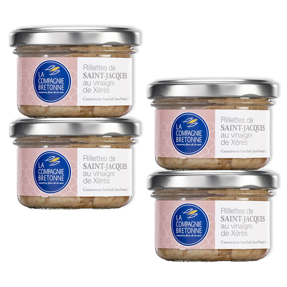Lot de 4 Rillettes de Saint-Jacques au vinaigre de Xérès 90g