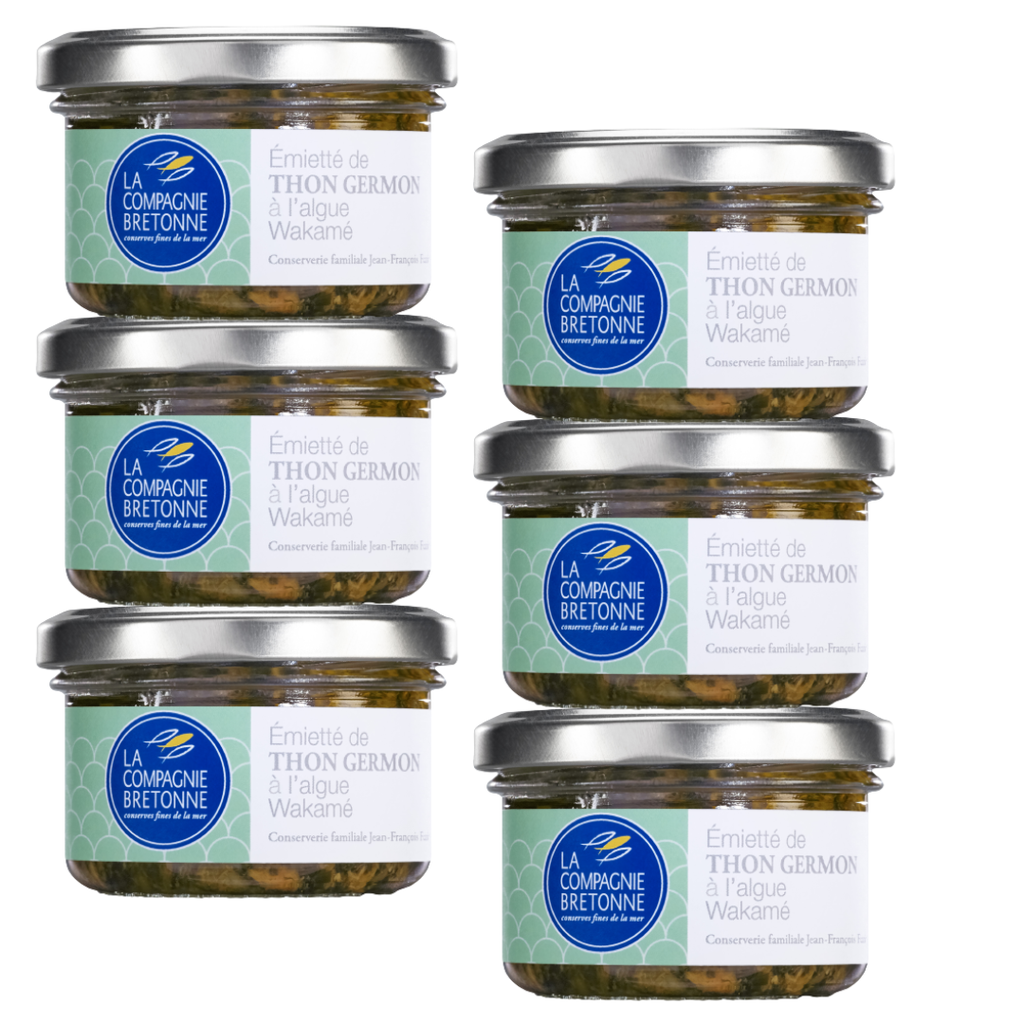 Lot de 6 Emietté de Thon Germon à l’algue Wakamé 90g