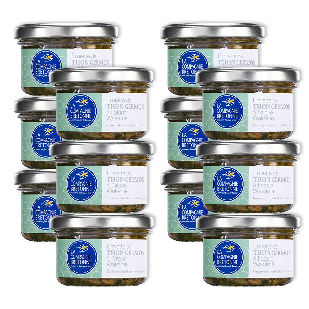 Lot de 12 Emietté de Thon Germon à l’algue Wakamé 90g