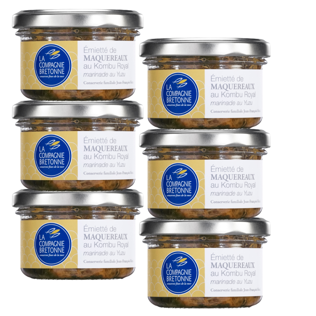Lot de 6 Emietté de Maquereaux au Kombu Royal et marinade au Yuzu 90g