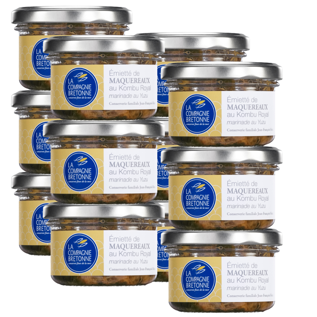 Lot de 12 Emietté de Maquereaux au Kombu Royal et marinade au Yuzu 90g