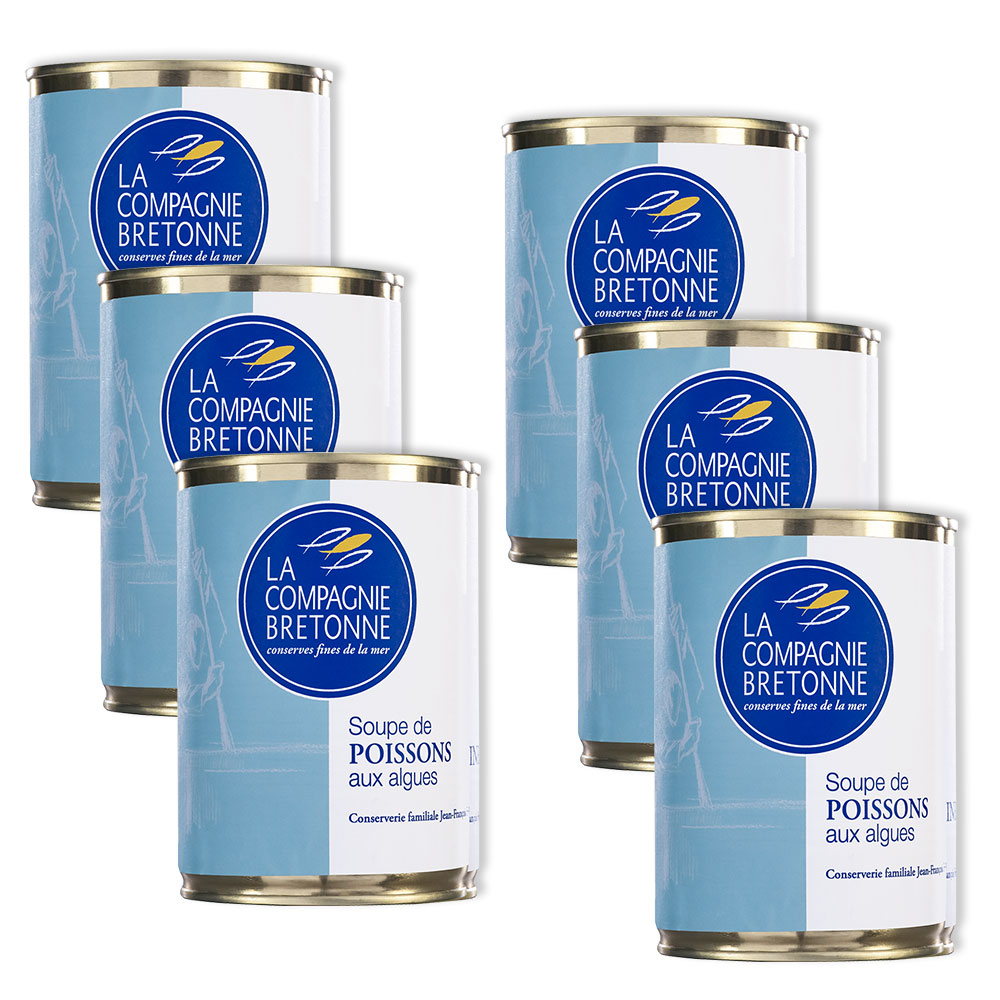 Lot de 6 Soupes de poissons aux algues 404g