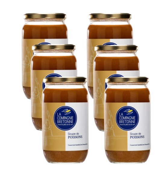 Lot de 6 Soupes de poissons bocaux 750g