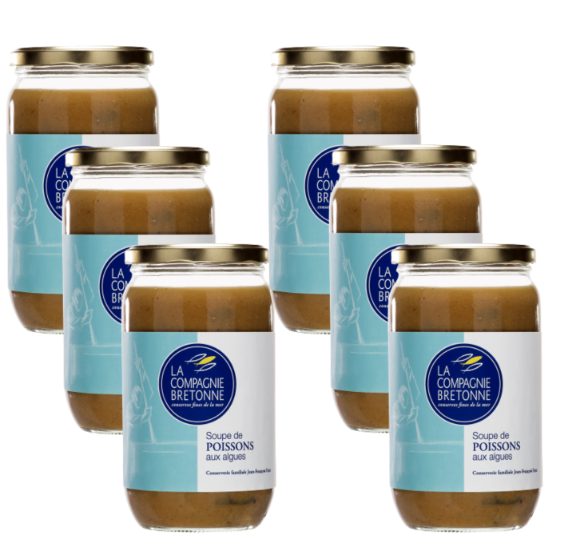 Lot de 6 Soupes de poissons aux algues bocaux 750g