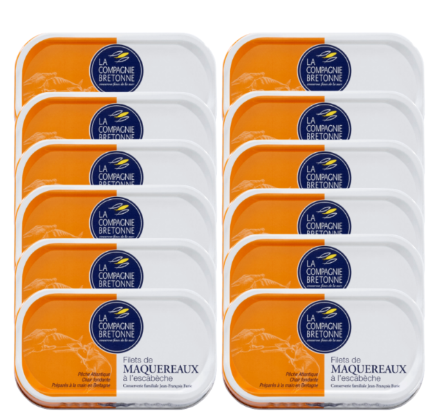 Lot de 12 Filets de Maquereaux à l’escabèche 113g