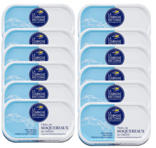 Lot de 12 Filets de Maquereaux au naturel 118g