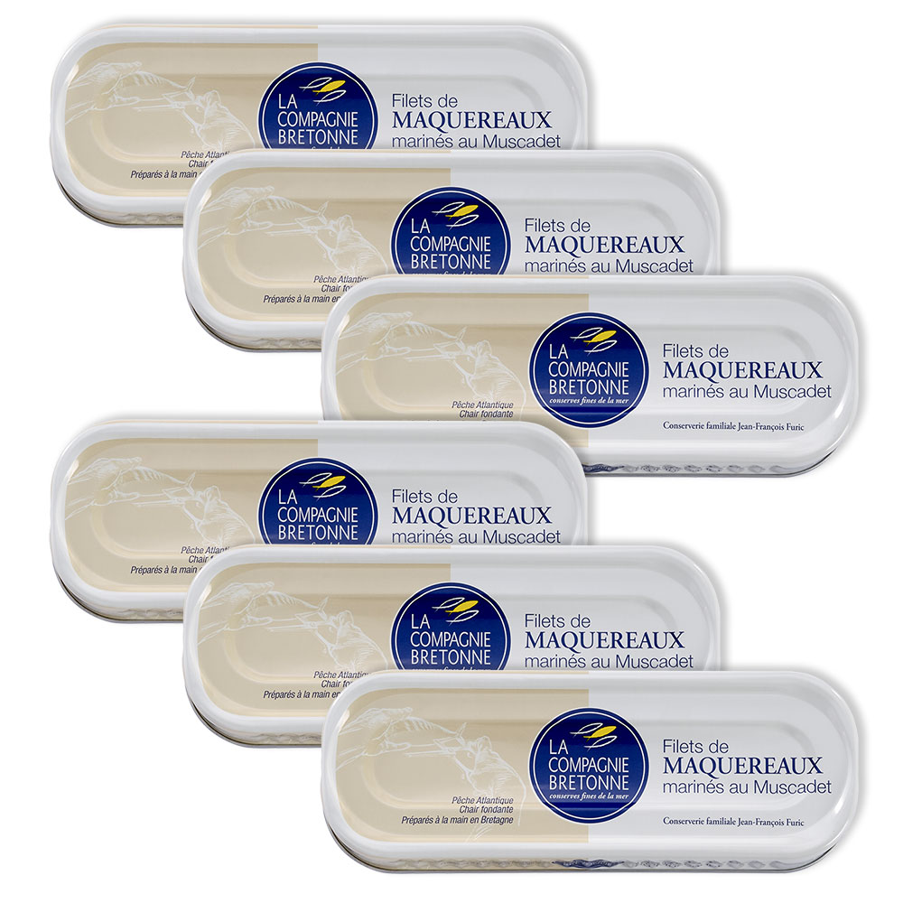 Lot de 6 Filets de Maquereaux marinés au Muscadet 176g