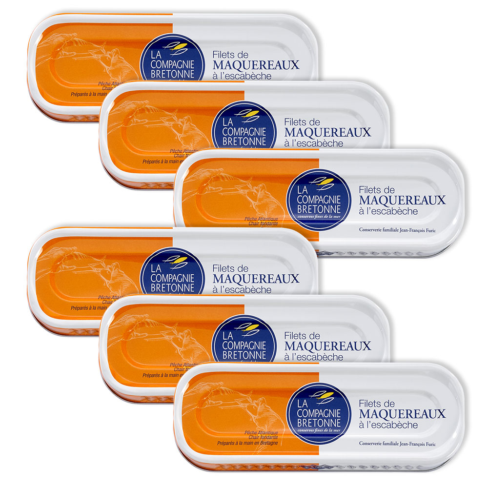 Lot de 6 Filets de Maquereaux à l’escabèche 169g