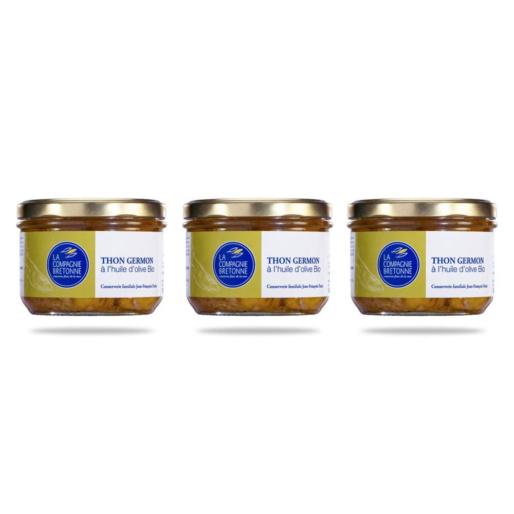 Lot de 3 Thon blanc Germon à l’huile d’olive Bio 180g