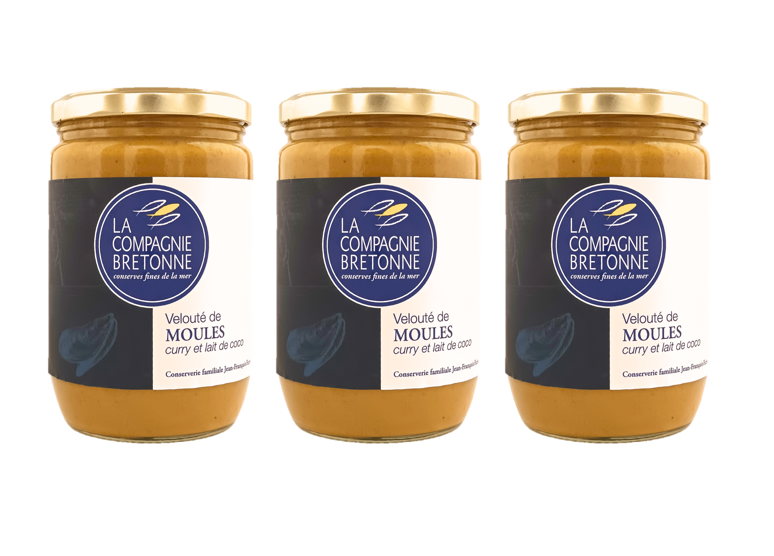 [3215] Lot de 3 Veloutés de moules, curry et lait de coco 570g