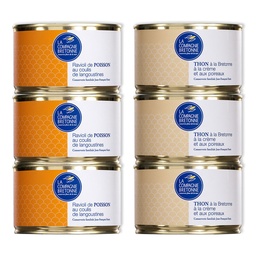 [1018] Offre 3 Ravioli au coulis de langoustines et 3 Thon à la bretonne à la crème et aux poireaux