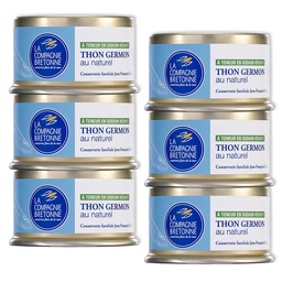 [2952] Lot de 6 Thon blanc Germon au naturel à teneur réduite en sodium