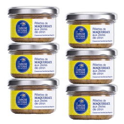[2127] Lot de 6 Rillettes de maquereaux aux zestes de citron 90g