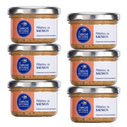 [2129] Lot de 6 Rillettes de saumon 90g