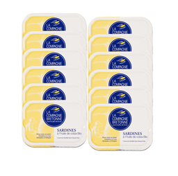 [2324] Lot de 12 Sardines à l’huile de tournesol Bio