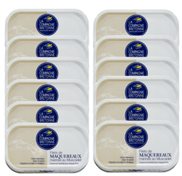 [2411] Lot de 12 Filets de Maquereaux marinés au Muscadet 118g