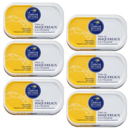 [2401] Lot de 6 Filets de Maquereaux à la moutarde 113g