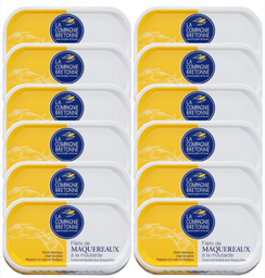 [2412] Lot de 12 Filets de Maquereaux à la moutarde 113g