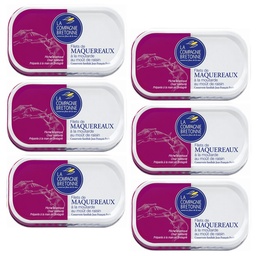 [2404] Lot de 6 Filets de Maquereaux à la moutarde au moût de raisin 113g