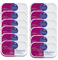 [2414] Lot de 12 Filets de Maquereaux à la moutarde au moût de raisin 113g