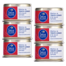 [2527] Lot de 6 Miettes de Thon blanc Germon à la tomate 135g