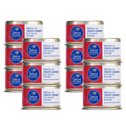 [2528] Lot de 12 Miettes de Thon blanc Germon à la tomate 135g