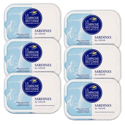 [2319S] Lot de 6 Sardines au naturel