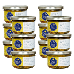 [2157] Lot de 12 émiettés de Lotte au Kombu Royal, curry et kumquat, 90g